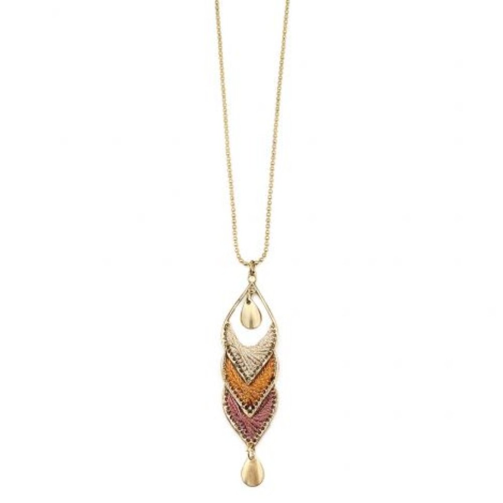 Contemporary Necklace - Triple Drop - Multicolor